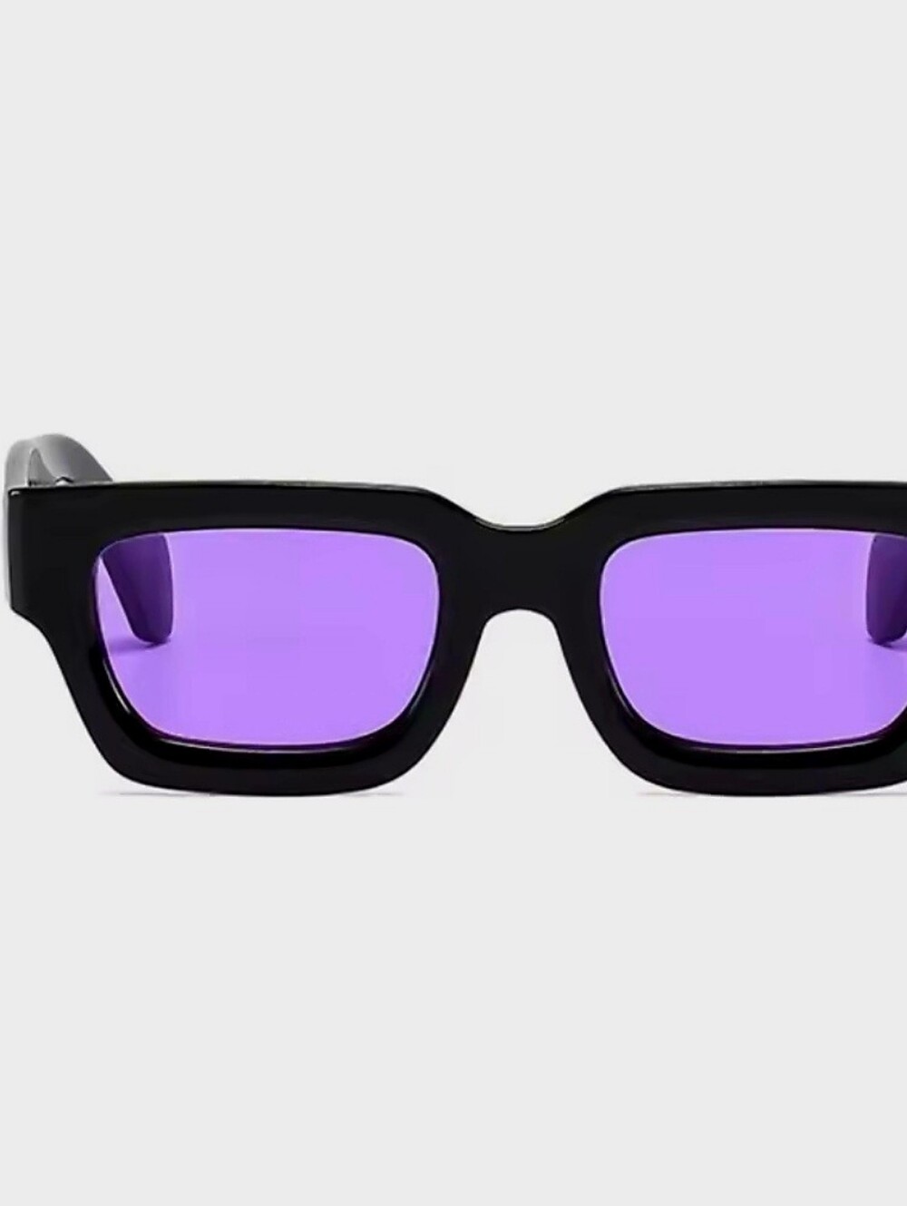 Black Frame Sunglasses with Purple Lenses - Picture 3 of 11